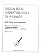Variation No 1 in A Major for Violin  P.O.D cover